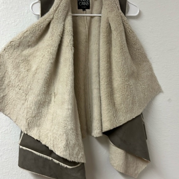 DOLCE CABO Women's suede open cardigan wrap drape Size Large - Picture 4 of 8